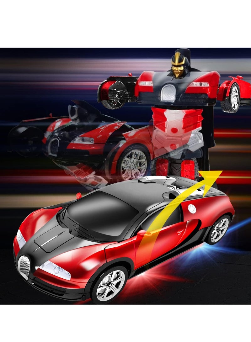 Children's Remote Control Car Robot Transformation Toy,360°Rotating Drifting,ABS Material,Boy Girl Toy Gift Robot Intelligent Car (Red) ﻿ - Image 4